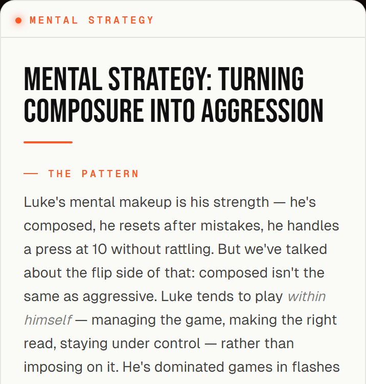 A real mental game plan