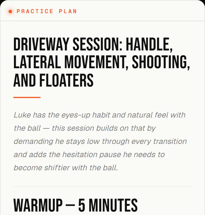 A real practice plan